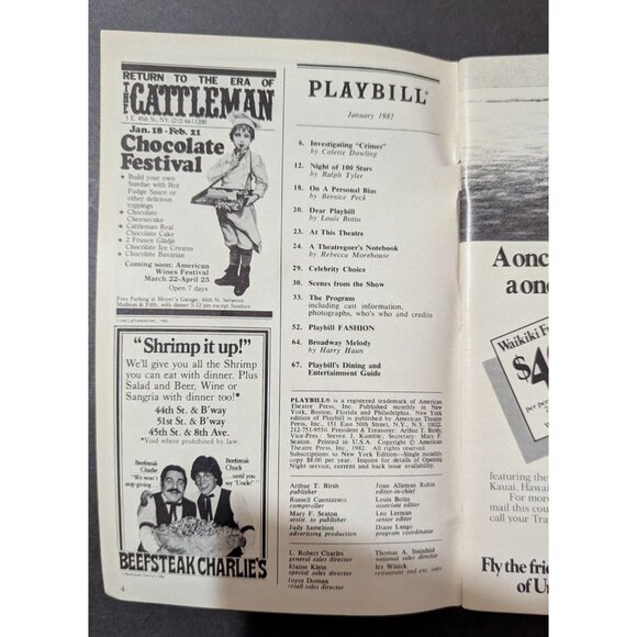 vtg Playbill The Best Little Whorehouse In Texas" 46th Street Theatre  Jan 1982 - Picture 3 of 5
